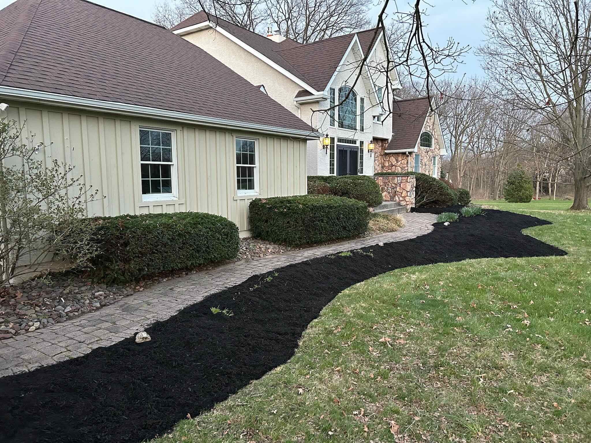Finished landscaping on a Pottstown property